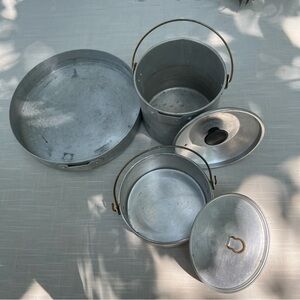 Vintage Three Piece Aluminum Camping Pans